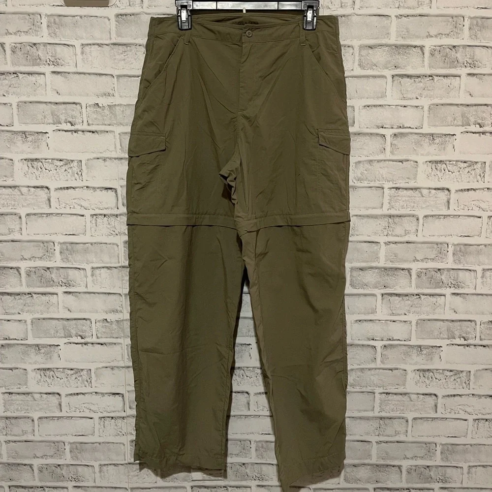 Men’s Columbia Omni-shade green utilityty conver zip-off convertible pants Large - Picture 2 of 6